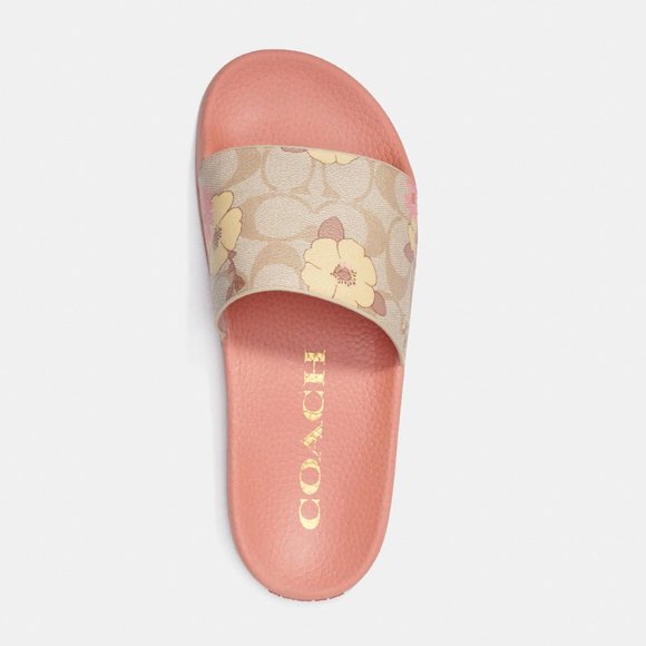 🌸 Coach Uli Sport Slide In Signature Canvas With Floral Print - Picture 3 of 10